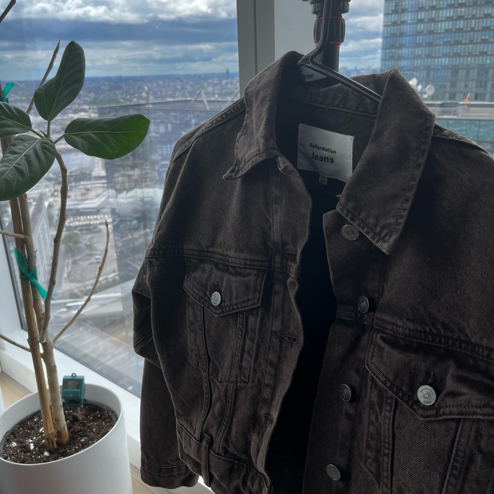 Reformation Black Jean Jacket